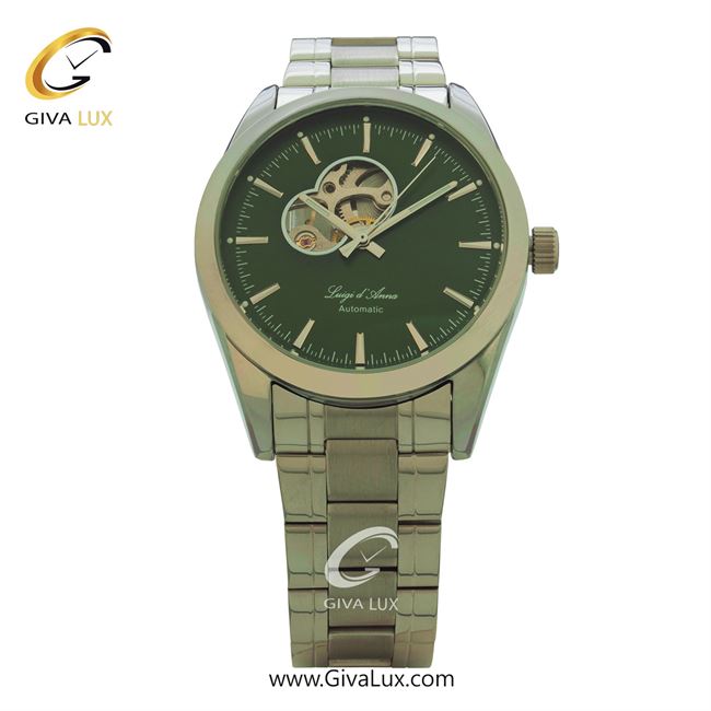 ساعت مچی اورجینال مردانه LdA | لوئیجی د آنا | Luigi d'Ana نقره ای | نقره ای| سبز یشمی تیره| کد رفرنس 2442